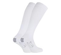 Medalin Saphena - 2er-Pack Kniestrümpfe gegen Embolie | Unisex abgestufte Kompressionsstrümpfe - Weiß XL