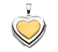 Medallionanhänger JOBO "Anhänger Medaillon Herz", gold (gelbgold 333), Schmuckanhänger, Damen, Gelbgold 333 Weißgold 333, Gelbgold 333, Weißgold 333, 333 Gold bicolor (62127409-0) gelbgold 333