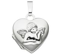 Medallionanhänger JOBO "Anhänger Medaillon Herz Schutzengel", silber (silber 925), Schmuckanhänger, Damen, Silber 925 (Sterlingsilber), 925 Silber (53459126-0) silber 925