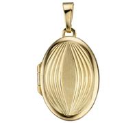 Medallionanhänger JOBO "Anhänger Medaillon oval 26 mm", gelbgold 585, Schmuckanhänger, Damen, Gelbgold 585, 585 Gold für 2 Fotos (96557052-0) gelbgold 585