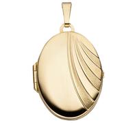 Medallionanhänger JOBO "Anhänger Medaillon oval 31 mm", gelbgold 333, Schmuckanhänger, Damen, Gelbgold 333, 333 Gold für 2 Fotos (81304437-0) gelbgold 333