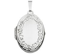 Medallionanhänger JOBO "Anhänger Medaillon oval 31 mm", weißgold 585, Schmuckanhänger, Damen, Weißgold 585, 585 Weißgold für 2 Fotos (90664014-0) weißgold 585
