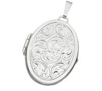 Medallionanhänger JOBO "Anhänger Medaillon oval 34 mm", weißgold 375, Schmuckanhänger, Damen, Weißgold 375, 375 Weißgold für 2 Fotos (11297807-0) weißgold 375