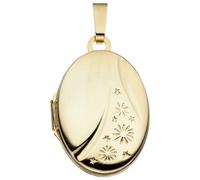 Medallionanhänger JOBO "Anhänger Medaillon oval", gelb (gelbgold 585), Schmuckanhänger, Damen, Gelbgold 585, 585 Gold (49779545-0) gelbgold 585