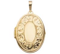 Medallionanhänger JOBO "Anhänger Medaillon oval", gold (goldfarben), Schmuckanhänger, Damen, Silber 925 (Sterlingsilber), 925 Silber vergoldet (56908920-0) goldfarben