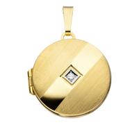 Medallionanhänger JOBO "Anhänger Medaillon rund 21 mm", gold (gelbgold 333), Schmuckanhänger, Damen, Gelbgold 333, 333 Gold mit Zirkonia (62794627-0) gelbgold 333