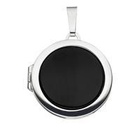 Medallionanhänger JOBO "Anhänger Medaillon rund", silber (silber 925), Schmuckanhänger, Damen, Silber 925 (Sterlingsilber), 925 Silber mit Onyx (36371562-0) silber 925
