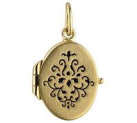 Medallionanhänger JOBO "Kleines Medaillon oval", gold (goldfarben), Schmuckanhänger, Damen, Silber 925 (Sterlingsilber), 925 Silber vergoldet (81483933-0) goldfarben