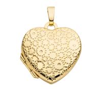 Medallionanhänger JOBO "Medaillon Herz", gelb (gelbgold 375), Schmuckanhänger, Damen, Gelbgold 375, 375 Gold für 2 Fotos (18645523-0) gelbgold 375