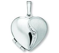 Medallionanhänger ONE ELEMENT "Zirkonia Medaillon Herz Medaillon aus 925 Silber", silber, Schmuckanhänger, Damen, Silber 925 (Sterlingsilber), Liebevoll gearbeitet - ein schönes Geschenk für besondere