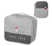 Medikament Tasche Große Kapazität Medizinische Notfalltasche Leer Wasserdichte Medizin Aufbewahrungstasche Tragbar Medikamententasche Für Home, Office, Reisen，2stk (Grau)
