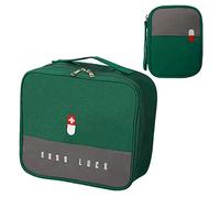 Medikament Tasche Medizinbox Große Kapazität Ablageboxen Home Tragbare Aufbewahrungsbox wasserdichte Kulturbeutel Waschtasche Reise Toilettentasche (Grün Groß+Klein)