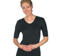 Medima Damen Hemd halbarm - Angora - Seide schwarz M