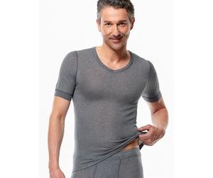 Medima Unterwäsche Tshirt V-Ausschnitt (Kaschmir/Seide) Kurzarm grau Herren (Gr. M-L), Größe M