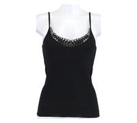 Medima Unterwäsche Unterhemd Träger mit Spitze (Angora und Seide) schwarz Damen (Gr. S-L), Größe L