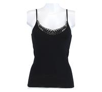 Medima Unterwäsche Unterhemd Träger mit Spitze (Angora und Seide) schwarz Damen (Gr. S-L), Größe S
