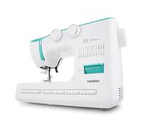 MEDION Freiarm-Nähmaschine SM60 (60 Watt, 60 verschiedene Stichmuster mit Knopflöchern, LED Nählicht, automatischer Einfädler, Rückwärtstaste, Fadenschneider, MD10689) Türkis