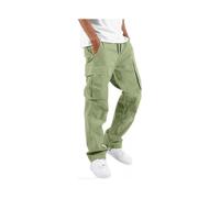 (Medium,10-mint Green)Elastic Waist Cargo Pants for Men Relaxed Fit Tactical Hiking Pants Casual Work Trousers Drawstring Travel Pants -JA