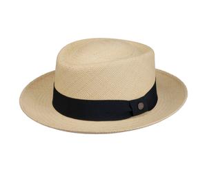 Medium Brim Pork Pie Panamahut by Lierys natur-blau S (55-56 cm)