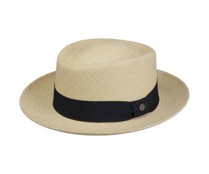 Medium Brim Pork Pie Panamahut by Lierys natur-blau XL (61-62 cm)