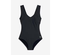 Badeanzug BONPRIX, Damen, Gr. 52, N-Gr, schwarz, Obermaterial: 80% Polyamid, 20% Elasthan. Futter: 100% Polyester. Netzfutter: 85% Polyamid, 15% Elasthan, Badeanzüge Badeanzug, mit V-Ausschnitt, Shape