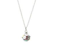 MEDURA Damen Engelsrufer Farbig Blume Kette Frieden Klangkugel Länge: 70cm Anhänger Lila Oder Rote Engelsklingel Für Harmonie Liebe Frieden (Engelsklingel Rot)