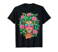 Medusa Lollipop Greek Mythology Goddess Roses T-Shirt