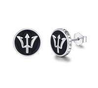 MEDWISE Dreizack Viking Ohrstecker Runde 925 Sterling Silber Klassische Ohrringe Wikinger Ohrringe Kleine Ohrringe Geschenke Wikinger Schmuck für Unisex Herren Damen