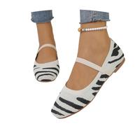 MEECHI Flache Ballerinas Für Damen Atmungsaktiv Strick Mesh Tanzschuhe Leicht Walkingschuhe Mit Elastische Knöchelriemen,Große Größe Sneaker(Black,39 EU)