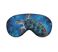 Meeresschildkröten-blaue Augenmaske, seitliche Schlafmaske, leichte Augenbinde, Schlafmaske, Nasenpolster und Gummiband für Kinder, Frauen und Männer
