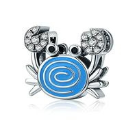 Meerjungfrauen-Charm, 925er-Sterlingsilber, Möwen, Muschel, Fisch, Krabben, Schildkröte, Pinguin für Pandora-Armband