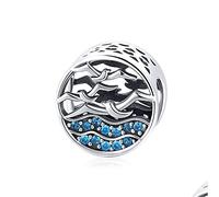 Meerjungfrauen-Charm, 925er-Sterlingsilber, Möwen, Muschel, Fisch, Krabben, Schildkröte, Pinguin für Pandora-Armband