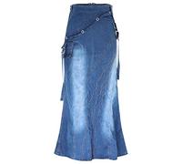 Meerjungfrauen Rock Lang - Jeansrock Damen Lang Stretch Maxirock - Jeansröcke Sommer Denim-Skirts Vintage Blaues-Kleid Große Größen A-Linie Lange Swing Röcke Bleistiftrock/Sommerrock/Wickelrock