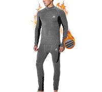 MeetHoo Thermounterwäsche Herren, Funktionsunterwäsche mit Rollkragen Skiunterwäsche Winter Thermowäsche Set Atmungsaktiv Thermo Unterwäsche Warm Thermounterhemd & Thermohosen für Männer