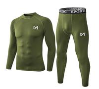 MeetHoo Thermounterwäsche Herren, Funktionsunterwäsche Skiunterwäsche Winter Thermowäsche Set Warm Weich Funktionswäsche Atmungsaktiv Thermo Unterwäsche Thermounterhemd Thermounterhose für Männer