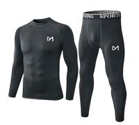 MeetHoo Thermounterwäsche Herren, Funktionsunterwäsche Skiunterwäsche Winter Thermowäsche Set Warm Weich Funktionswäsche Atmungsaktiv Thermo Unterwäsche Thermounterhemd Thermounterhose für Männer