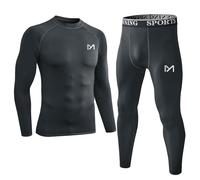 MeetHoo Thermounterwäsche Herren, Funktionsunterwäsche Skiunterwäsche Winter Thermowäsche Set Warm Weich Funktionswäsche Atmungsaktiv Thermo Unterwäsche Thermounterhemd Thermounterhose für Männer
