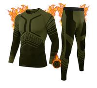 MeetHoo Thermounterwäsche Herren, Funktionsunterwäsche Skiunterwäsche Winter Thermowäsche Set Warm Weich Funktionswäsche Atmungsaktiv Thermo Unterwäsche Thermounterhemd Thermounterhose für Männer