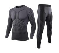 MeetHoo Thermounterwäsche Herren, Funktionsunterwäsche Skiunterwäsche Winter Thermowäsche Set Warm Weich Funktionswäsche Atmungsaktiv Thermo Unterwäsche Thermounterhemd Thermounterhose für Männer
