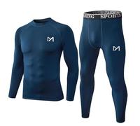 MeetHoo Thermounterwäsche Herren, Funktionsunterwäsche Skiunterwäsche Winter Thermowäsche Set Warm Weich Funktionswäsche Atmungsaktiv Thermo Unterwäsche Thermounterhemd Thermounterhose für Männer