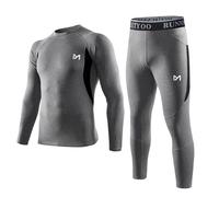 MeetHoo Thermounterwäsche Set Herren, Innenfleece Funktionsunterwäsche Winter Skiunterwäsche Warme Unterwäsche Set Atmungsaktiv Langarmhemd Lang Thermo Unterhose Sport Thermowäsche für Workout
