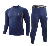 MeetHoo Thermounterwäsche Set Herren, Innenfleece Funktionsunterwäsche Winter Skiunterwäsche Warme Unterwäsche Set Atmungsaktiv Langarmhemd Lang Thermo Unterhose Sport Thermowäsche für Workout