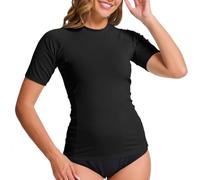 MEETWEE Damen Surf Rash Guard Sonnenschutz Badeanzug UV-Schutz Shirt UPF 50+ Kurzarm Badeoberteil Schnell trocknendes Schwimm-Sonnenschutzshirt für Wassersport.