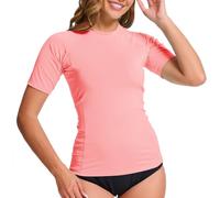 MEETWEE Damen Surf Rash Guard Sonnenschutz Badeanzug UV-Schutz Shirt UPF 50+ Kurzarm Badeoberteil Schnell trocknendes Schwimm-Sonnenschutzshirt für Wassersport.