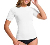 MEETWEE Damen Surf Rash Guard Sonnenschutz Badeanzug UV-Schutz Shirt UPF 50+ Kurzarm Badeoberteil Schnell trocknendes Schwimm-Sonnenschutzshirt für Wassersport.