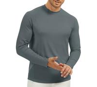 MEETWEE Herren Langarm T-Shirt, Herren Langarm Strickoberteile Feuchtigkeitsableitend Rundhalsshirts Komfort Casual Base Layer Tops