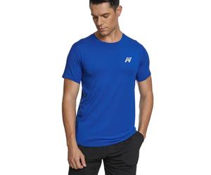 MEETWEE Sportshirt Herren, Laufshirt Kurzarm Mesh Funktionsshirt Atmungsaktiv Kurzarmshirt Sports Shirt Trainingsshirt für Männer, Blau, XL