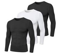 MEETYOO Shapewear Kompressionsshirt Herren Langarm Body Shaper Sportshirt Tight Unterwäsche Unterhemd Funktionsshirt Atmungsaktiv Fitness Bodybuilding Männer Top