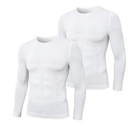 MEETYOO Shapewear Kompressionsshirt Herren Langarm Body Shaper Sportshirt Tight Unterwäsche Unterhemd Funktionsshirt Atmungsaktiv Fitness Bodybuilding Männer Top