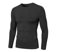 MEETYOO Shapewear Kompressionsshirt Herren Langarm Body Shaper Sportshirt Tight Unterwäsche Unterhemd Funktionsshirt Atmungsaktiv Fitness Bodybuilding Männer Top